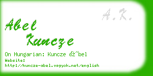 abel kuncze business card